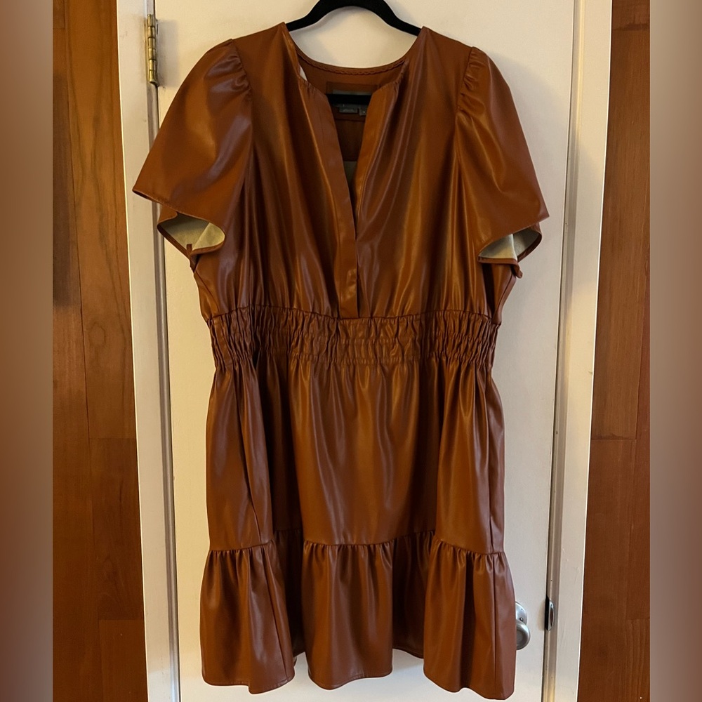 Anthropologie The Somerset Mini Dress Faux
Leather Edition - Picture 2 of 7
